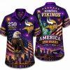 Minnesota Vikings Eagle & Skyline America 250 Hawaiian Shirt