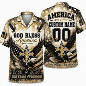 New Orleans Saints Personalized Eagle Hawaiian Shirt