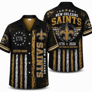 New Orleans Saints Personalized Heritage Hawaiian Shirt