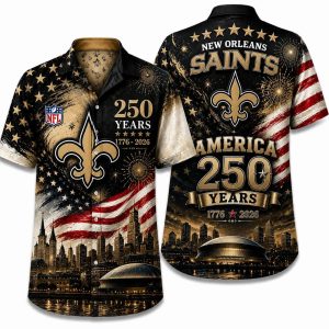 New Orleans Saints Stadium Eagle America 250 Hawaiian Shirt