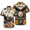 Pittsburgh Steelers Gold Medallion America 250 Hawaiian Shirt