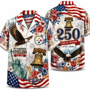 Pittsburgh Steelers Liberty Bell & Eagle Hawaiian Shirt