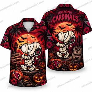 Arizona Cardinals Cartoon Mummy Pumpkin Night Halloween Hawaiian Shirt