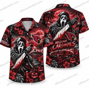 Arizona Cardinals Ghostface Knife Night Halloween Hawaiian Shirt
