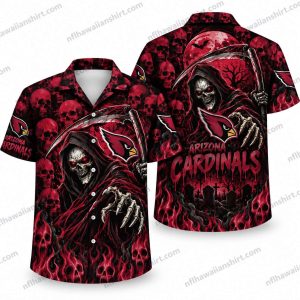 Arizona Cardinals Grim Reaper Fire Halloween Hawaiian Shirt