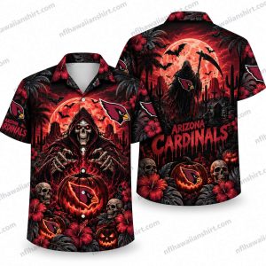 Arizona Cardinals Grim Reaper Pumpkin Orb Halloween Hawaiian Shirt