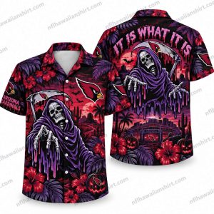 Arizona Cardinals Grim Reaper Statement Halloween Hawaiian Shirt