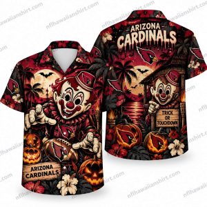Arizona Cardinals Killer Clown Halloween Hawaiian Shirt