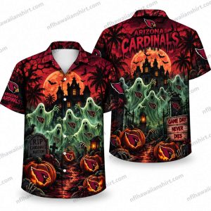 Arizona Cardinals Sheet Ghost Graveyard Halloween Hawaiian Shirt
