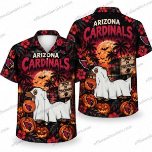 Arizona Cardinals Sheet Ghost Trick Or Treat Halloween Hawaiian Shirt