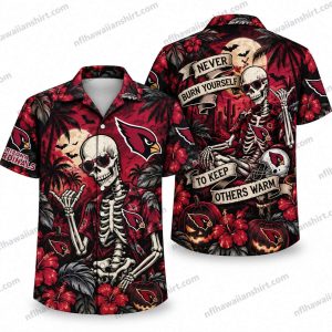 Arizona Cardinals Skeleton Fan Warmth Halloween Hawaiian Shirt