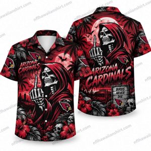Arizona Cardinals Skeleton Reaper Silence Halloween Hawaiian Shirt