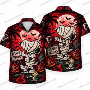 Atlanta Falcons Cartoon Mummy Pumpkin Night Halloween Hawaiian Shirt