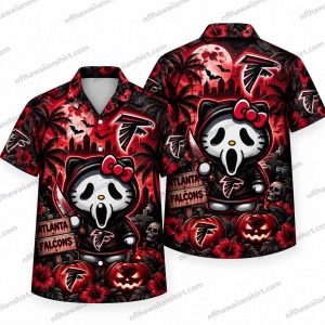 Atlanta Falcons Ghostface Hello Kitty Mashup Halloween Hawaiian Shirt