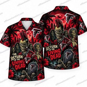 Atlanta Falcons Living Dead Football Ensemble Halloween Hawaiian Shirt