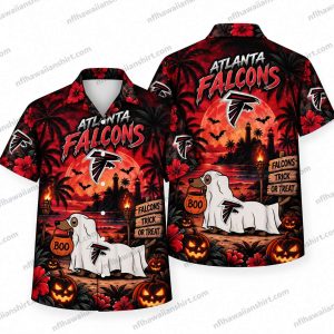 Atlanta Falcons Sheet Ghost Trick Or Treat Halloween Hawaiian Shirt