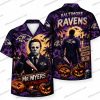 Baltimore Ravens Ghostface & Hello Kitty Pumpkin Mashup Halloween Hawaiian Shirt Baltimore Ravens Ghostface & Hello Kitty Pumpkin Mashup Halloween Hawaiian Shirt