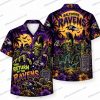 Baltimore Ravens Witch Cat Pumpkin Castle Halloween Hawaiian Shirt