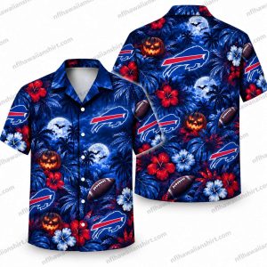 Buffalo Bills Dark Floral Football Repeat Halloween Hawaiian Shirt