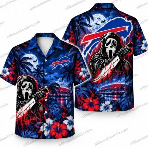 Buffalo Bills Ghostface Moon Slash Halloween Hawaiian Shirt