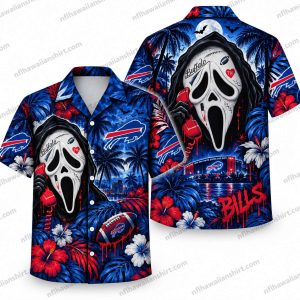 Buffalo Bills Ghostface Tropical Halloween Hawaiian Shirt
