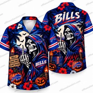Buffalo Bills Hooded Reaper Halloween Hawaiian Shirt