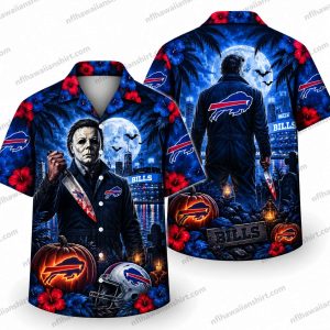 Buffalo Bills Michael Myers City Night Halloween Hawaiian Shirt