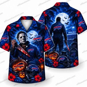 Buffalo Bills Michael Myers Moonlight Halloween Hawaiian Shirt