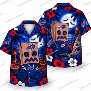Buffalo Bills Paper Bag Ghost Halloween Hawaiian Shirt