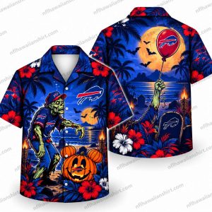 Buffalo Bills Pumpkin Moon Adventure Halloween Hawaiian Shirt