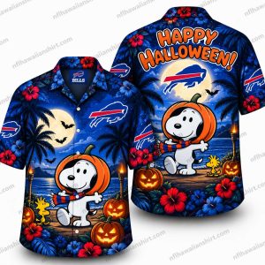 Buffalo Bills Snoopy Happy Halloween Hawaiian Shirt