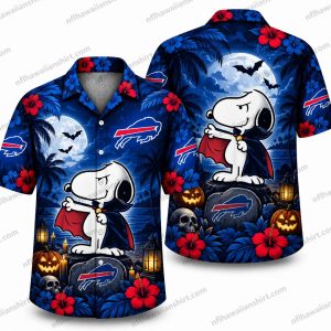 Buffalo Bills Snoopy Moonlight Halloween Hawaiian Shirt
