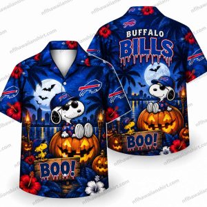 Buffalo Bills Snoopy Pumpkin Boo Halloween Hawaiian Shirt