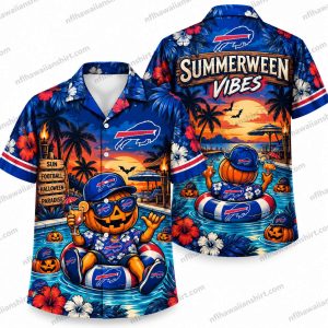 Buffalo Bills Summerween Pool Party Halloween Hawaiian Shirt