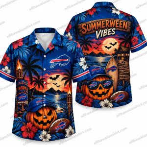 Buffalo Bills Summerween Pumpkin Beach Halloween Hawaiian Shirt