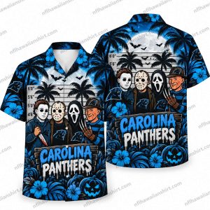 Carolina Panthers Horror Icons Ensemble Halloween Hawaiian Shirt