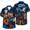 Carolina Panthers Black Cat Haunted Castle Halloween Hawaiian Shirt