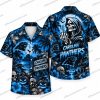 Carolina Panthers Blue Reaper Skull Field Halloween Hawaiian Shirt Carolina Panthers Blue Reaper Skull Field Halloween Hawaiian Shirt