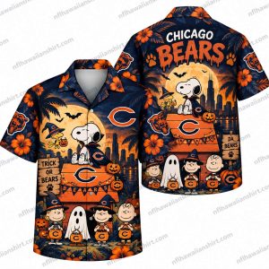 Chicago Bears Ghost Family Halloween Hawaiian Shirt