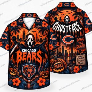 Chicago Bears Ghostface Team Halloween Hawaiian Shirt