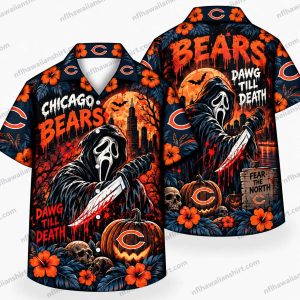 Chicago Bears Ghostface Till Death Halloween Hawaiian Shirt