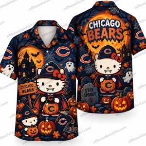 Chicago Bears Hello Kitty Halloween Hawaiian Shirt