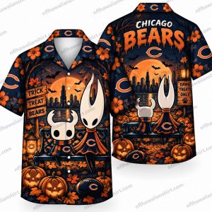Chicago Bears Hollow Knight Pumpkin Night Halloween Hawaiian Shirt