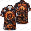 Chicago Bears Pumpkin Fan Graveyard Halloween Hawaiian Shirt