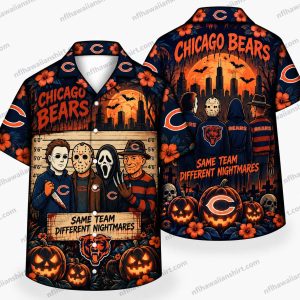 Chicago Bears Horror Team Ensemble Halloween Hawaiian Shirt