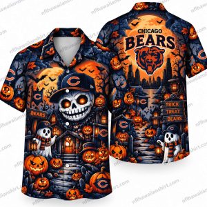 Chicago Bears Jack Skellington Football Halloween Hawaiian Shirt