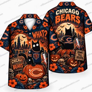 Chicago Bears Masked Graveyard Halloween Hawaiian Shirt