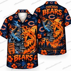 Chicago Bears Monster Bear Halloween Hawaiian Shirt