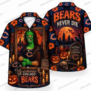 Chicago Bears Monster Portrait Halloween Hawaiian Shirt
