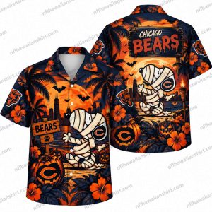 Chicago Bears Mummy Football Halloween Hawaiian Shirt